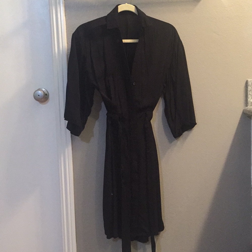 ALL SAINTS Black Wrap Around Dress